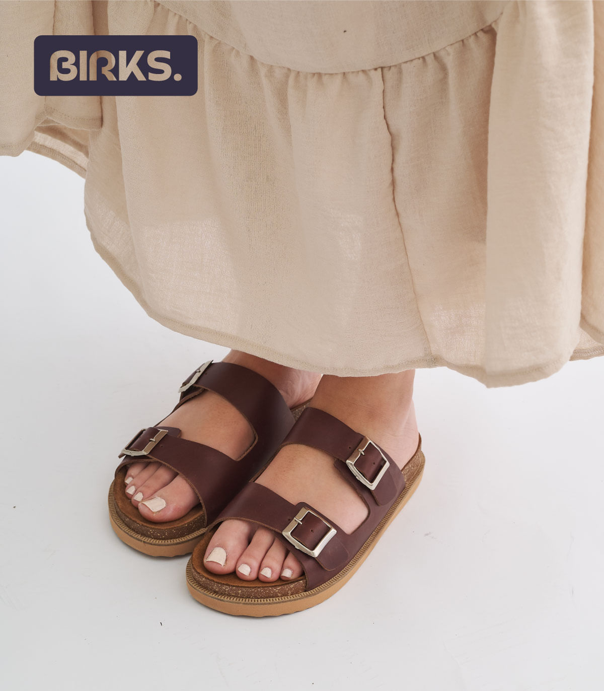 Birks de cuero con hebillas